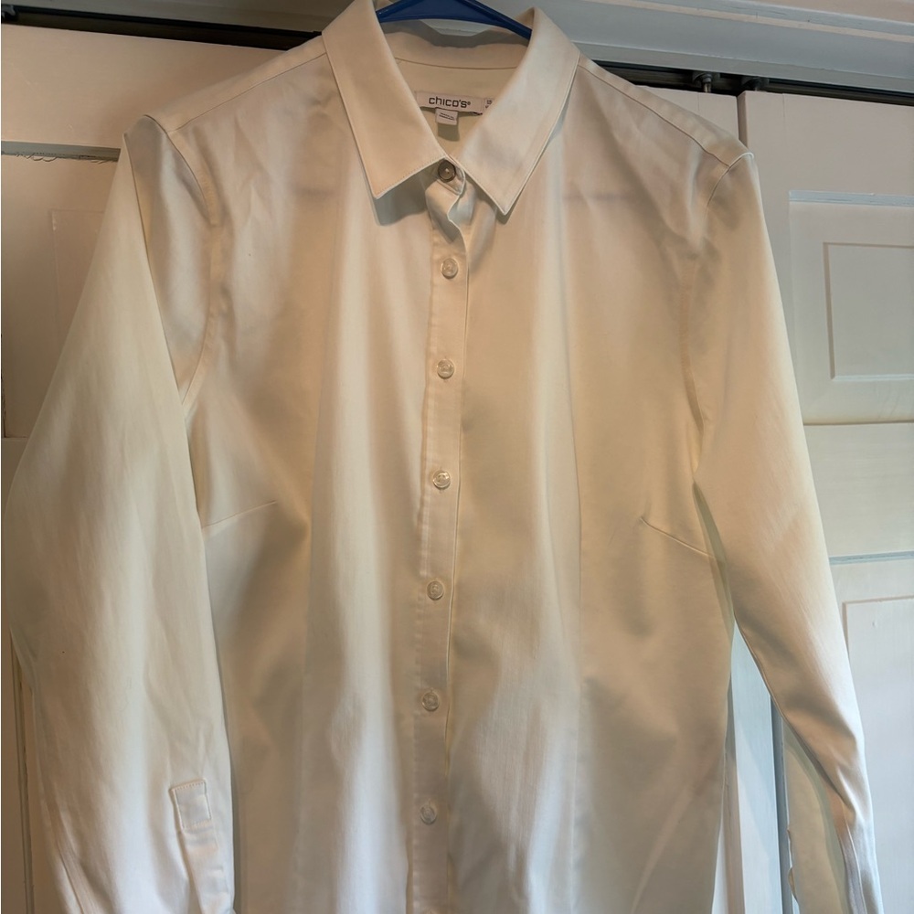 Chico's Women’s Off White Button-Up Dress Shirt